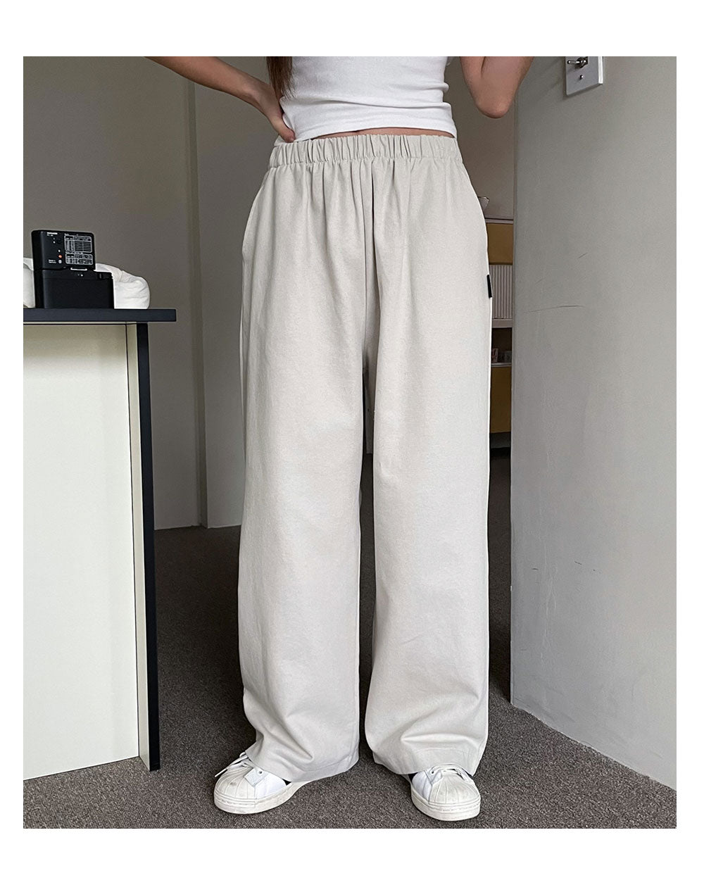 韓國 muahmuah 寬鬆版 鬆緊帶棉質長褲  (現貨+預購)