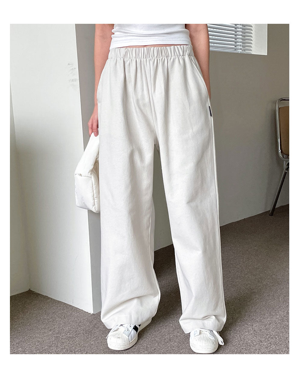 韓國 muahmuah 寬鬆版 鬆緊帶棉質長褲  (現貨+預購)