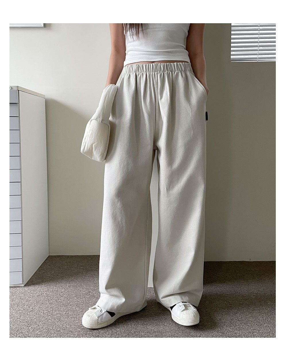 Korean muahmuah Loose Fit Elastic Band Cotton Trousers (In Stock + Pre-Order)