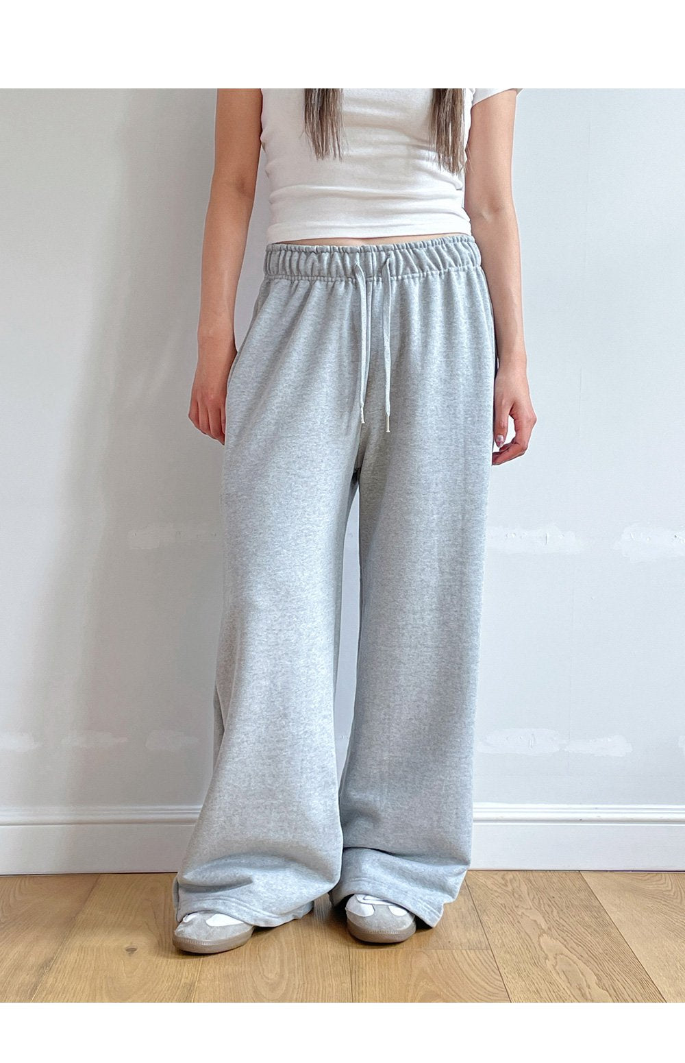 韓國 muahmuah 刺繡LOGO 寬鬆側LOGO休閒鬆緊帶棉褲  (現貨+預購)