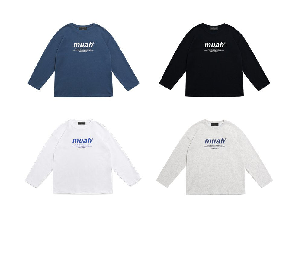 韓國 muahmuah 標準圖案 薄長袖T恤  (現貨)