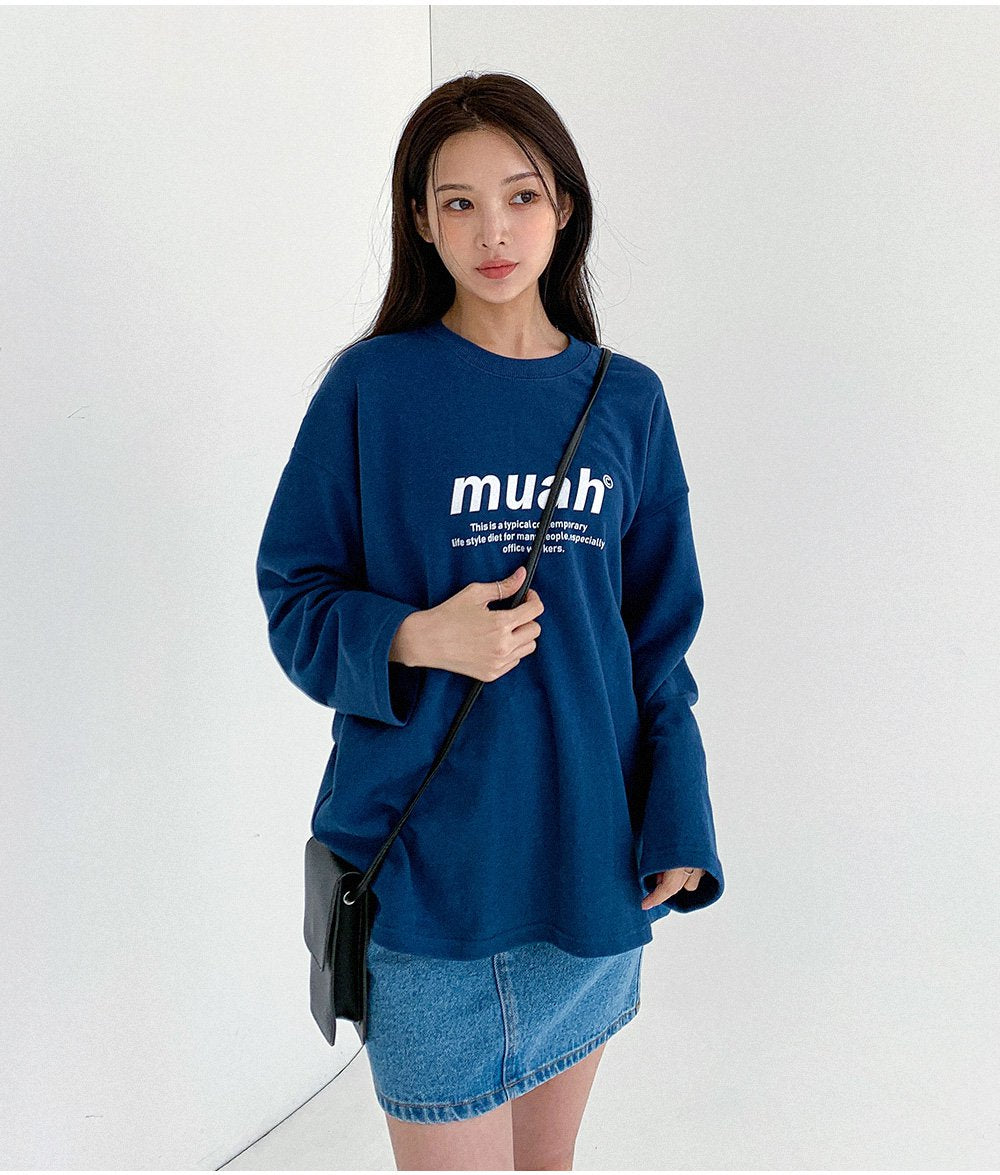 韓國 muahmuah 標準圖案 薄長袖T恤  (現貨)