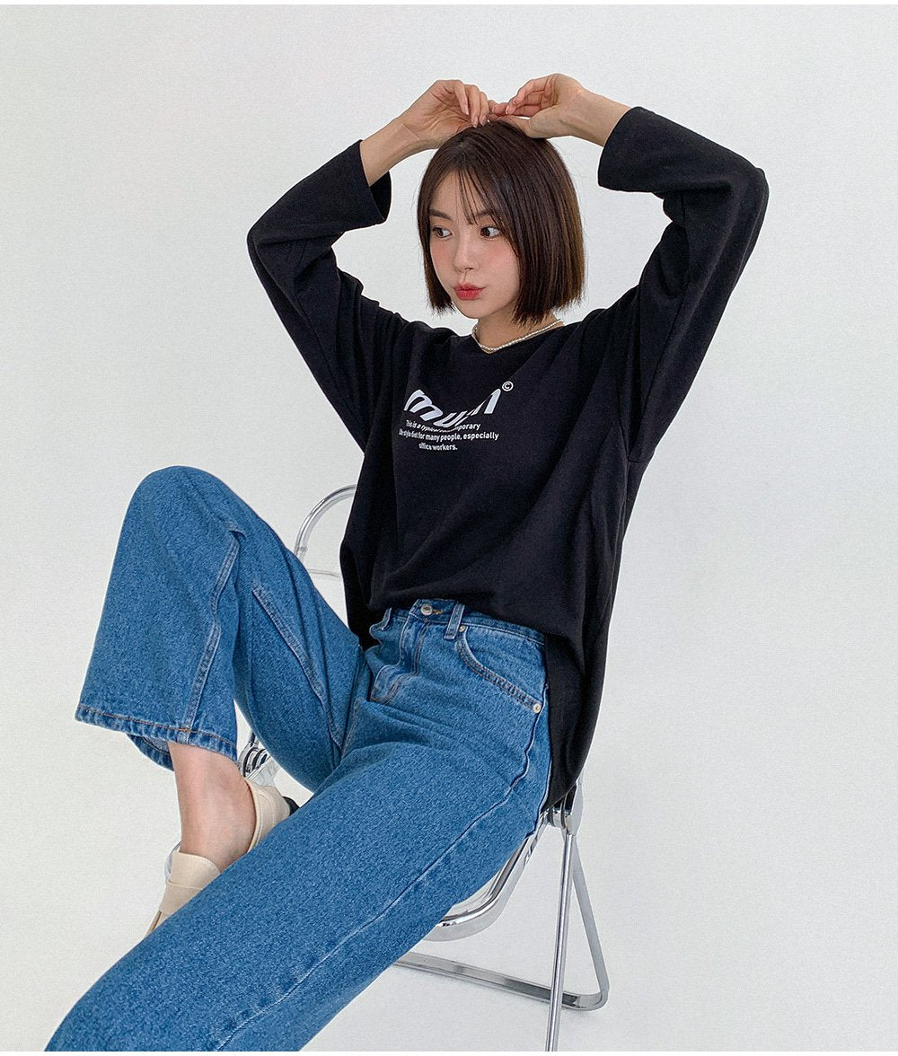 韓國 muahmuah 標準圖案 薄長袖T恤  (現貨)