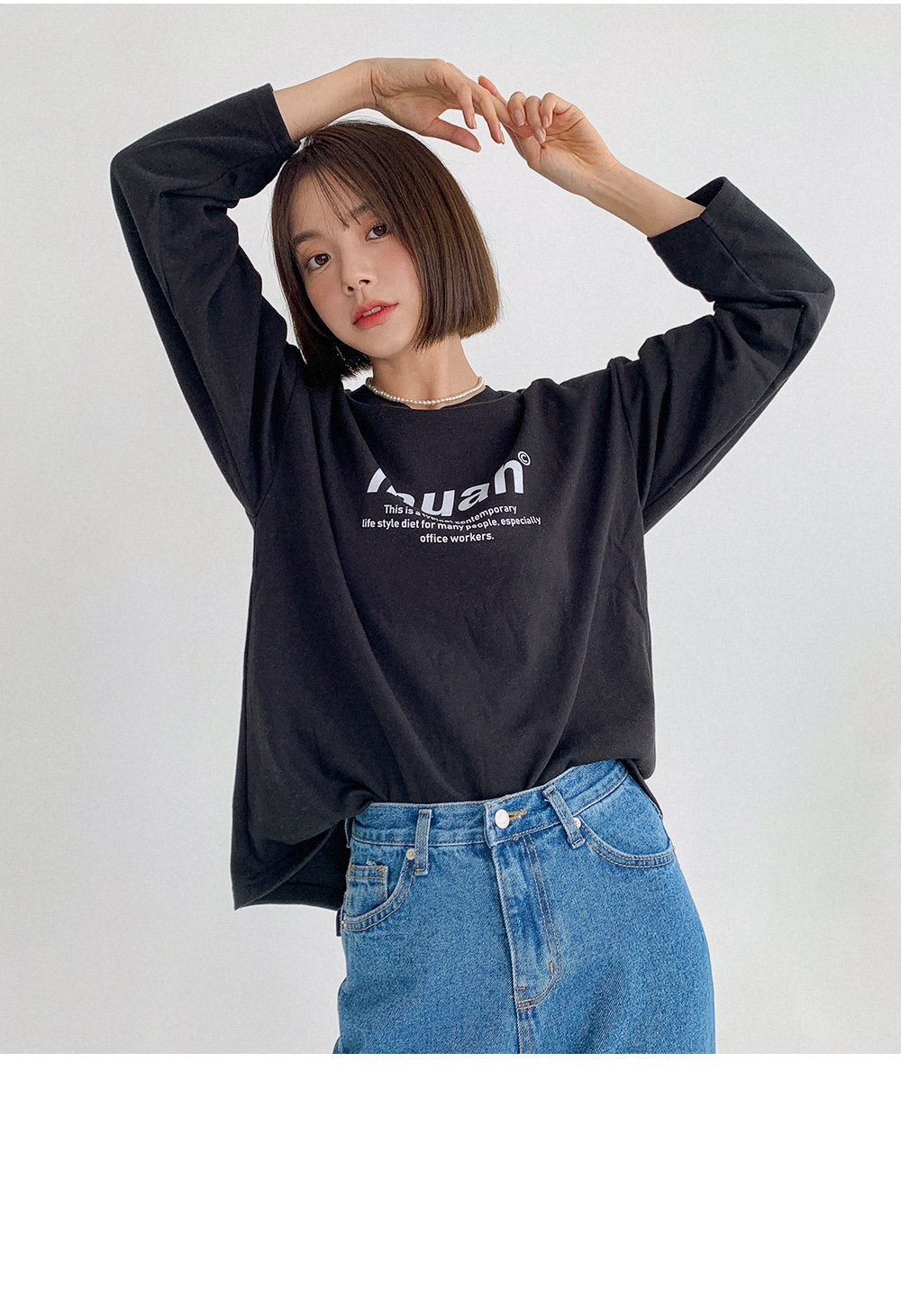 韓國 muahmuah 標準圖案 薄長袖T恤  (現貨)