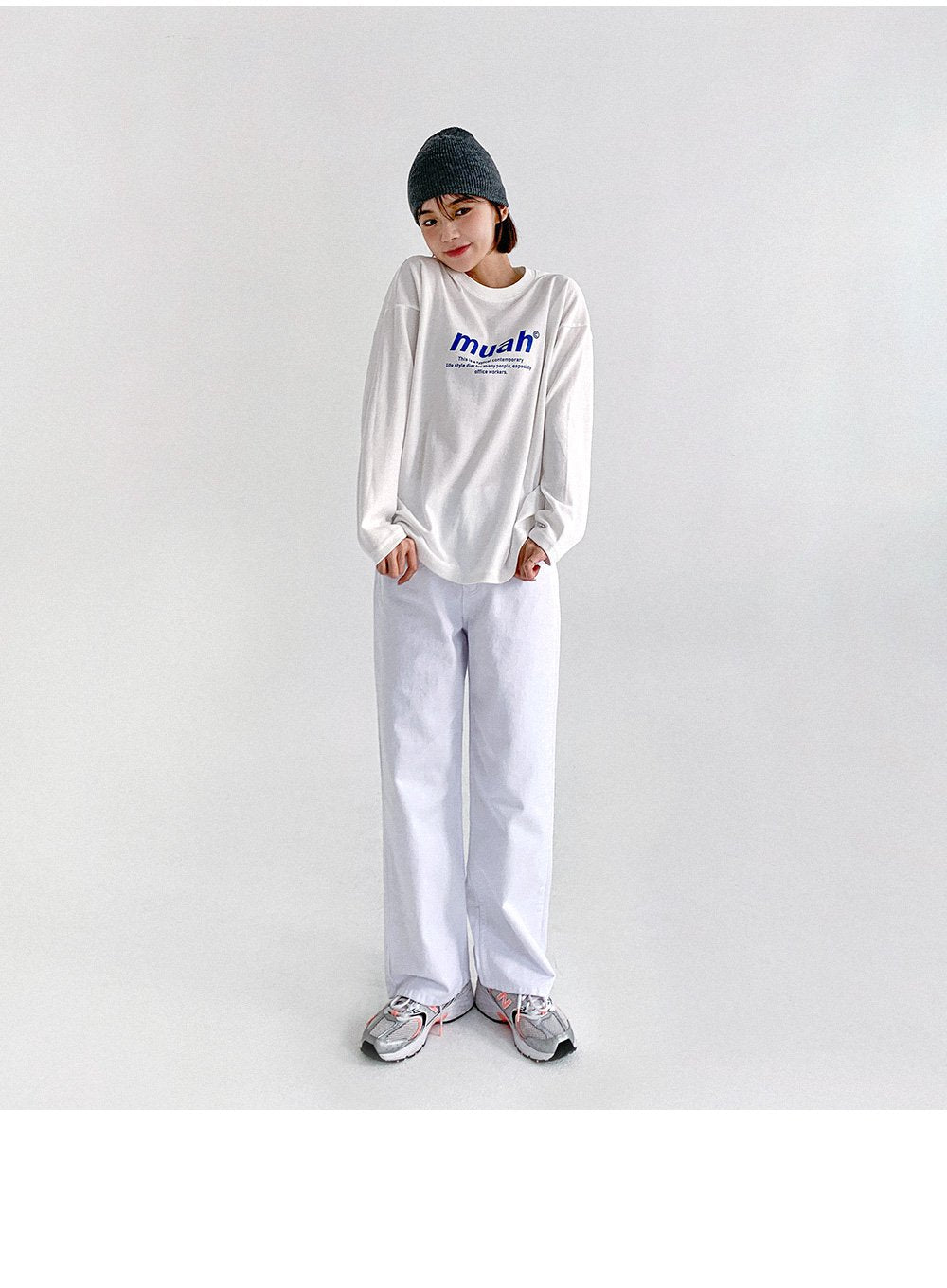 韓國 muahmuah 標準圖案 薄長袖T恤  (現貨)