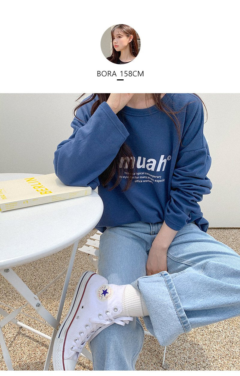 韓國 muahmuah 標準圖案 薄長袖T恤  (現貨)