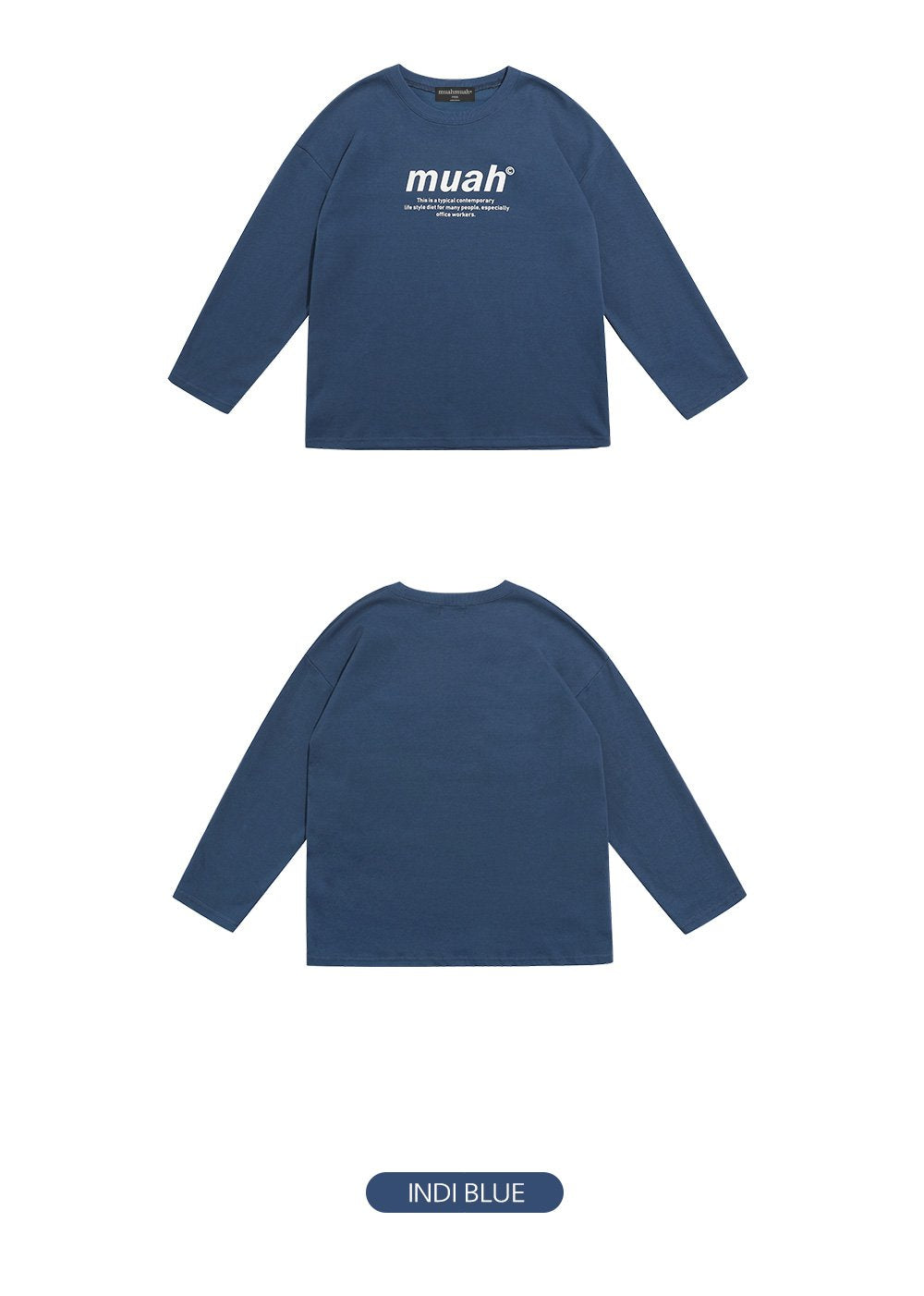 韓國 muahmuah 標準圖案 薄長袖T恤  (現貨)