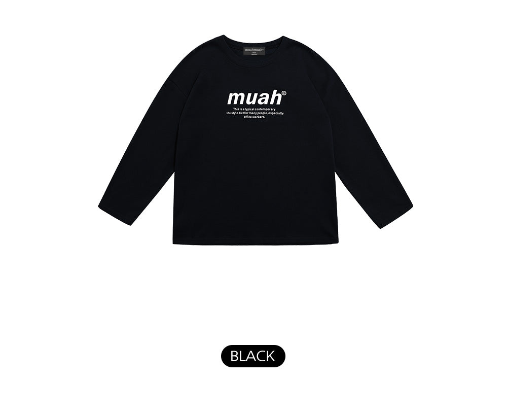 韓國 muahmuah 標準圖案 薄長袖T恤  (現貨)