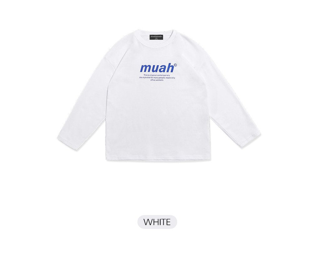 韓國 muahmuah 標準圖案 薄長袖T恤  (現貨)