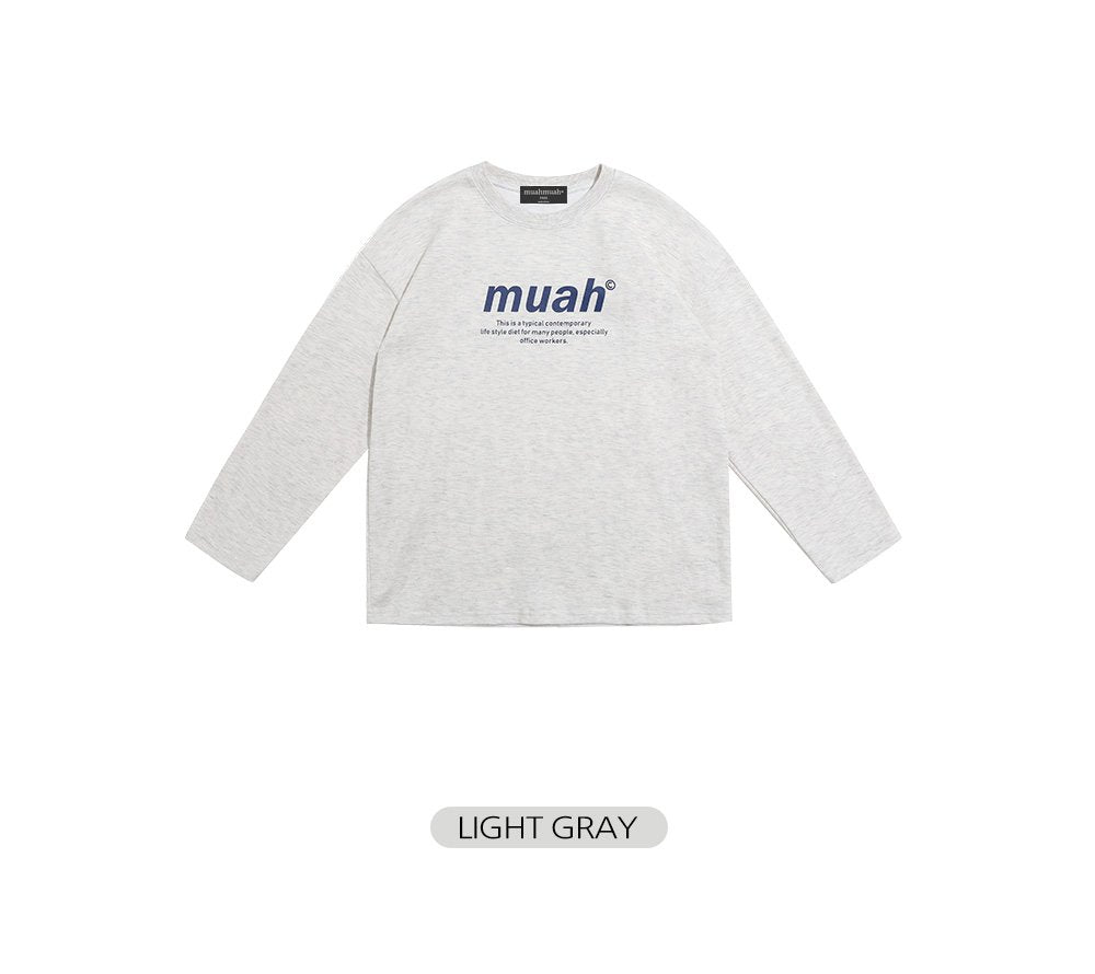 韓國 muahmuah 標準圖案 薄長袖T恤  (現貨)