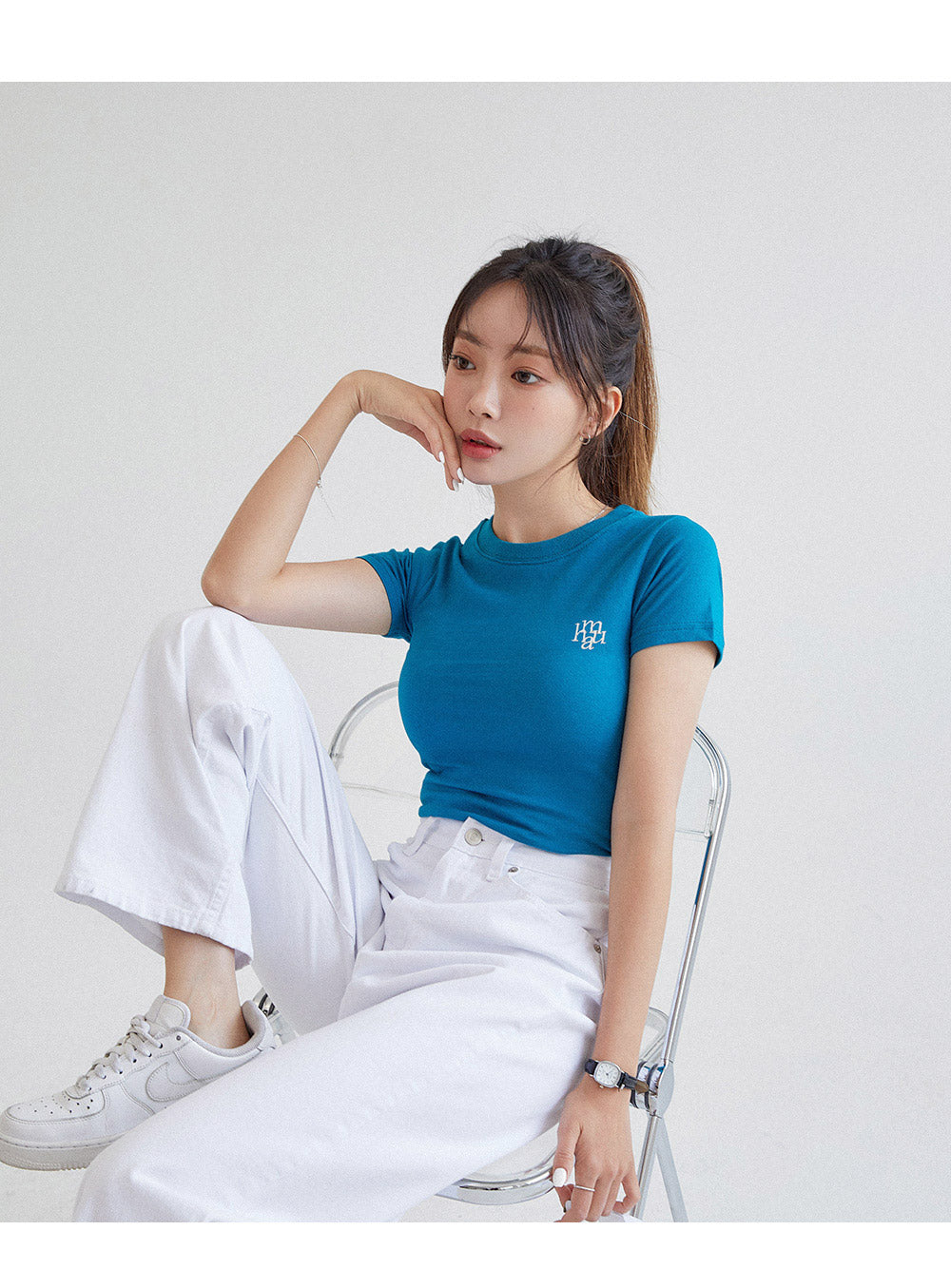 韓國 muahmuah 刺繡LOGO 基本款T恤  (現貨+預購)