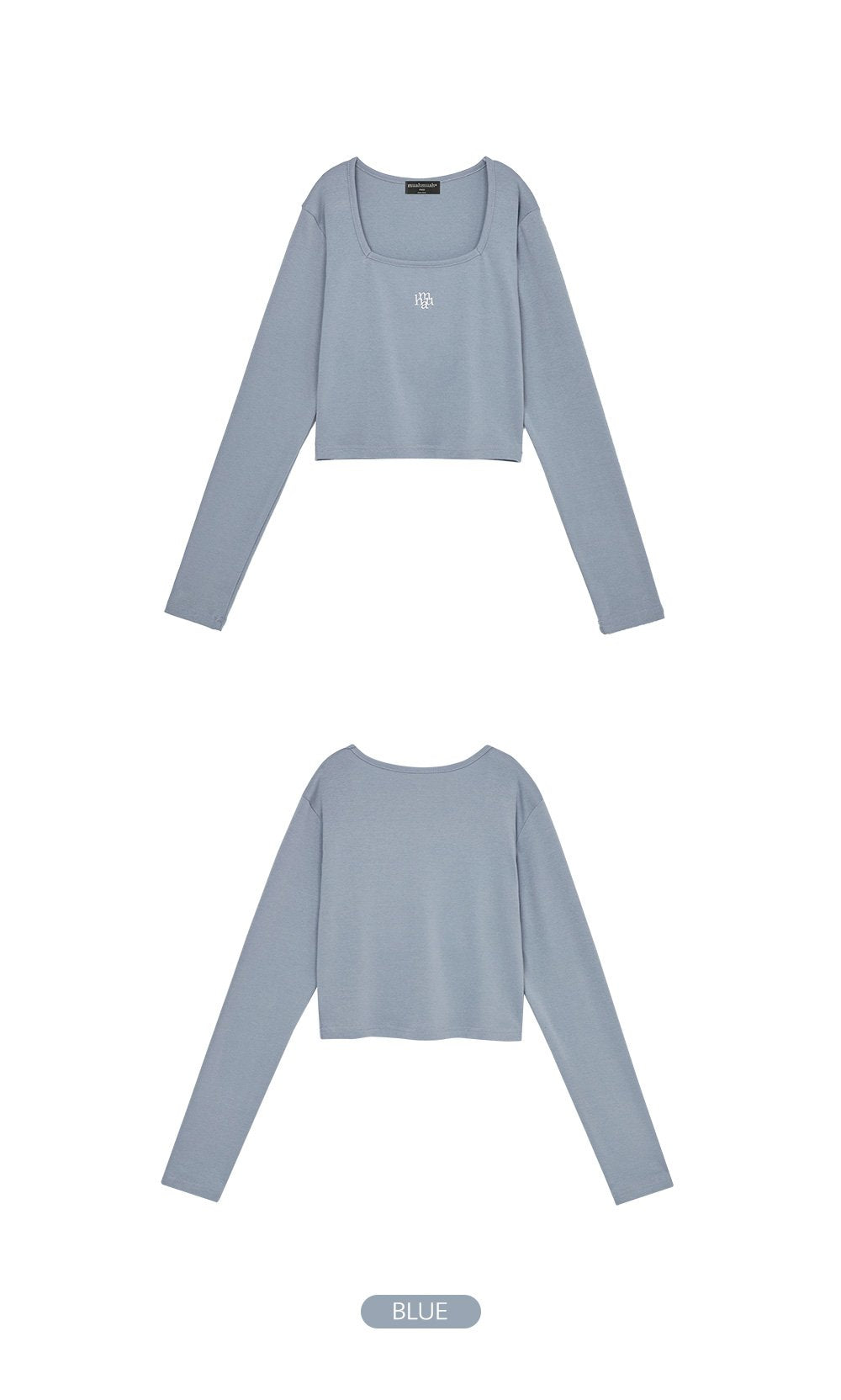 韓國 muahmuah (新品買一送一) 方形領子短身長袖子  (現貨)