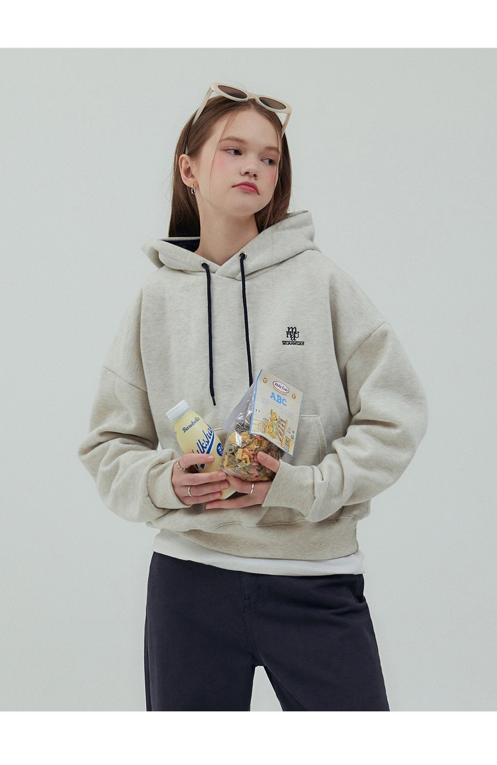 韓國 muahmuah  趙露思同款挺感連帽長袖T恤  (現貨+預購)