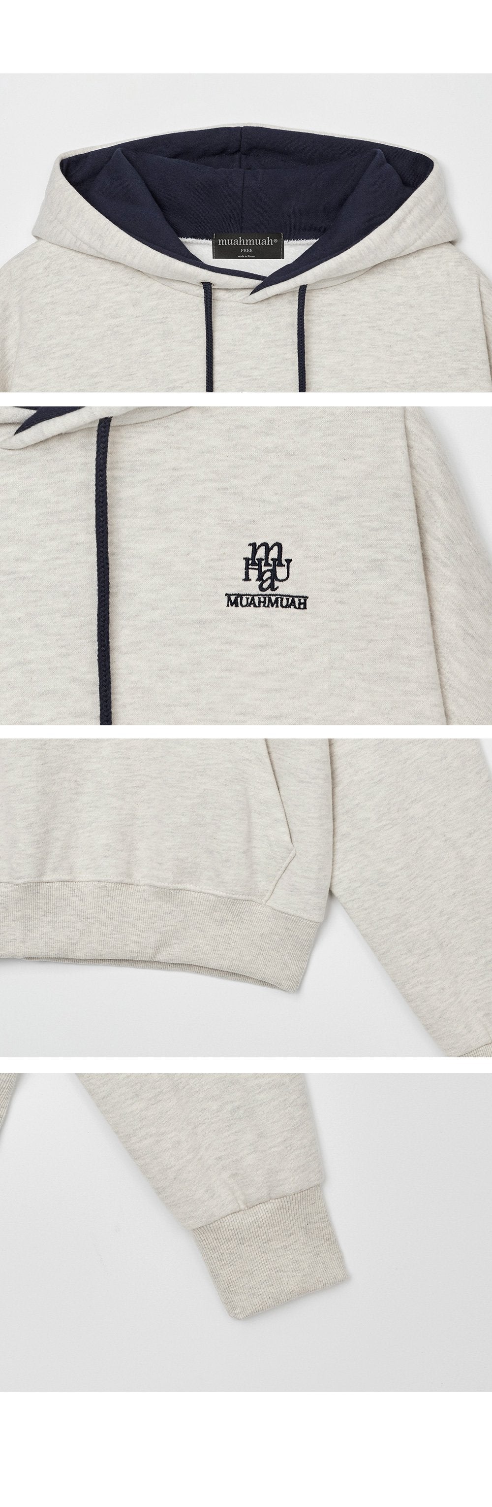 韓國 muahmuah  趙露思同款挺感連帽長袖T恤  (現貨+預購)