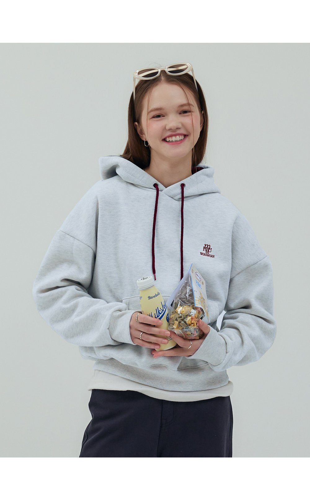 韓國 muahmuah  趙露思同款挺感連帽長袖T恤  (現貨+預購)