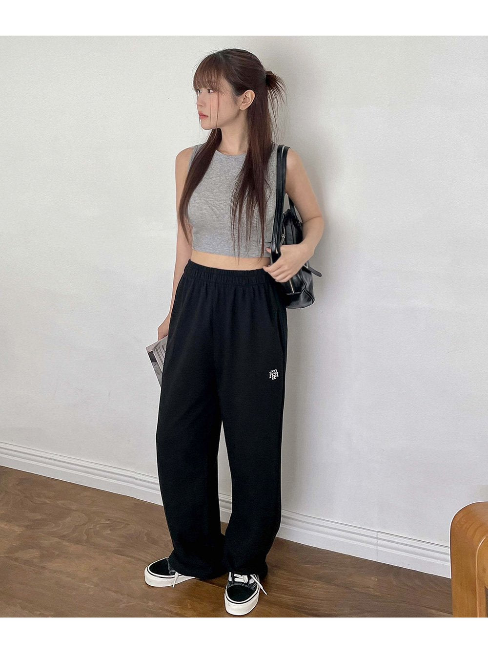 韓國 muahmuah  刺繡LOGO 亮點棉質運動褲  (現貨+預購)