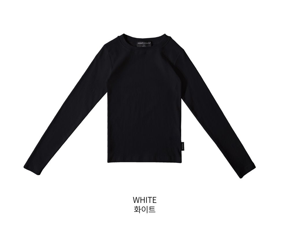 韓國 muahmuah 修身版 基本款 薄長袖T恤  (現貨+預購)