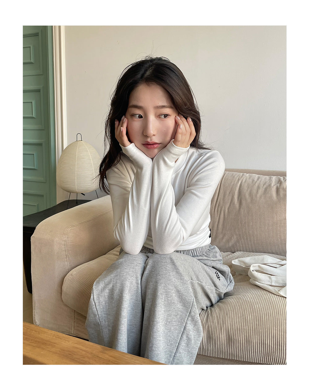 韓國 muahmuah 修身版 基本款 薄長袖T恤  (現貨+預購)