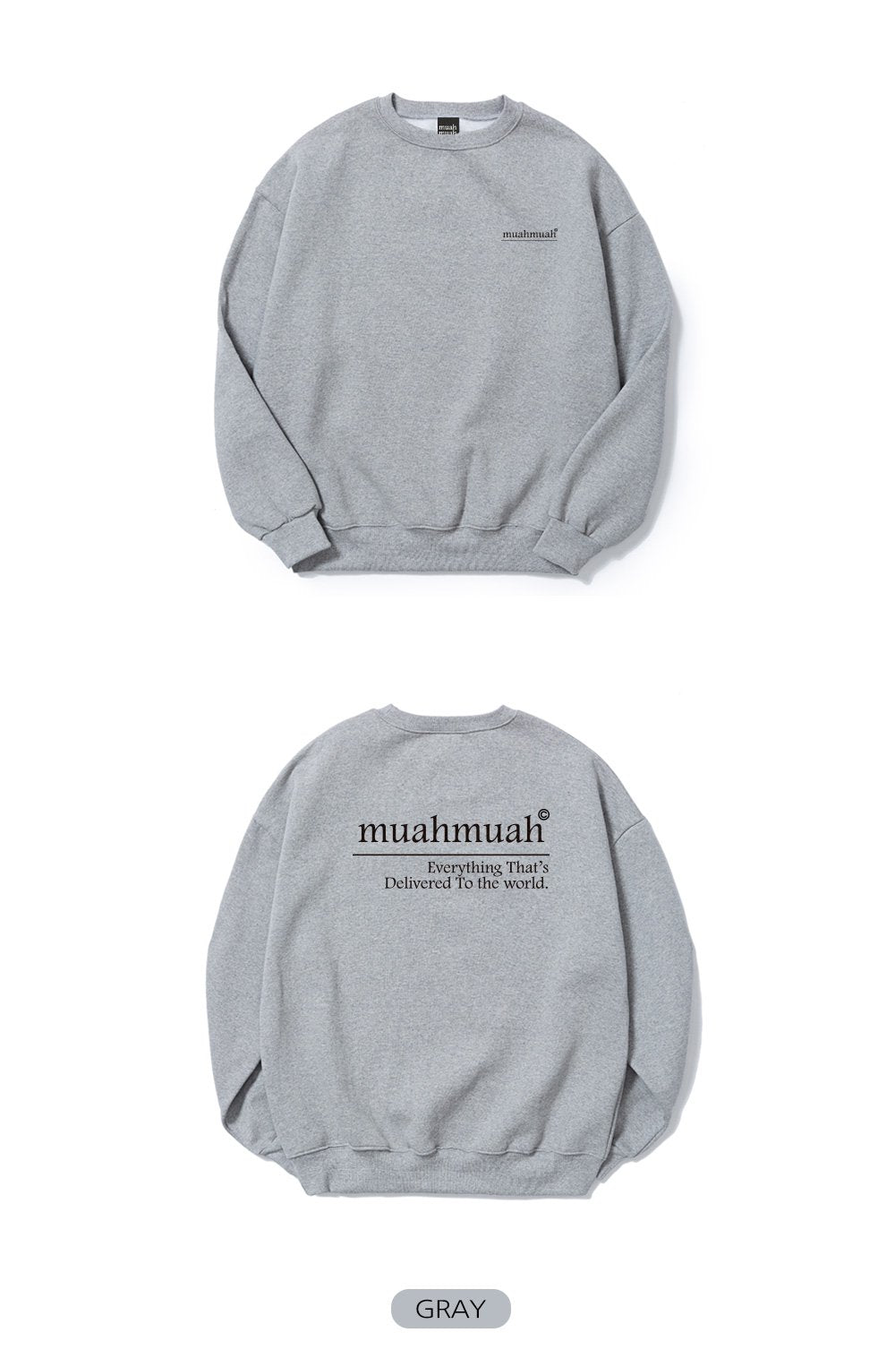 韓國 muahmuah 字母 LOGO 拉絨 基本款 棉質休閒長袖衫  (現貨毛絨+預購)