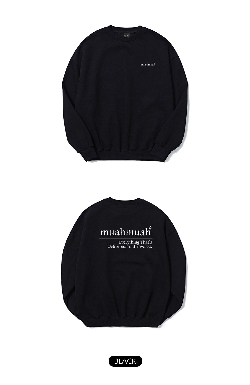 韓國 muahmuah 字母 LOGO 拉絨 基本款 棉質休閒長袖衫  (現貨毛絨+預購)