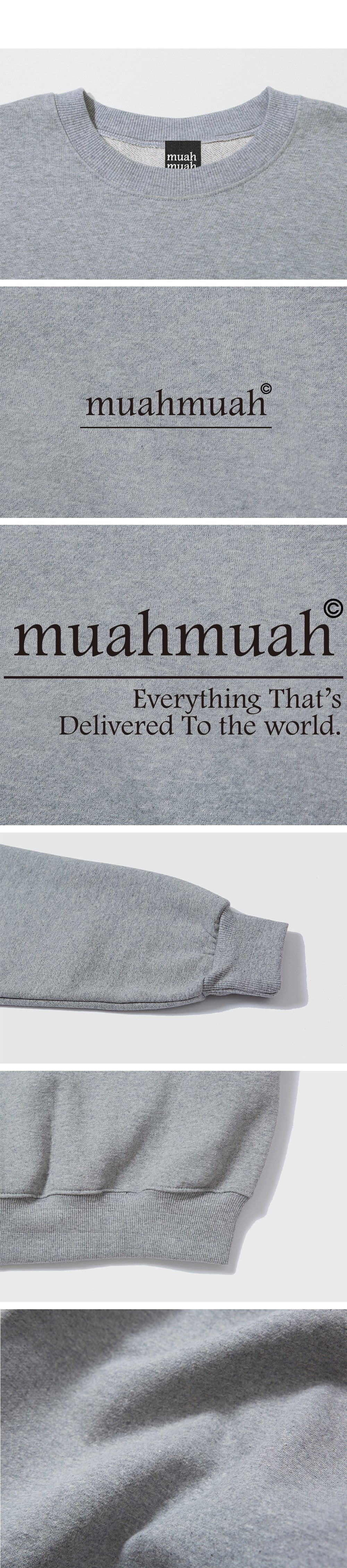 韓國 muahmuah 字母 LOGO 拉絨 基本款 棉質休閒長袖衫  (現貨毛絨+預購)