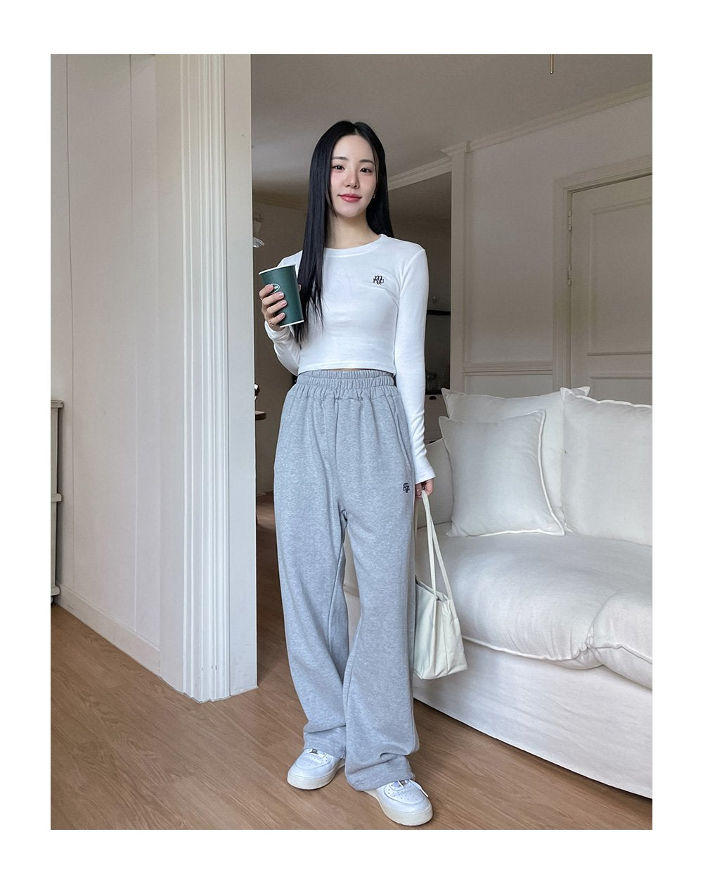 韓國 muahmuah 刺繡LOGO 露臍 長袖T恤  (現貨+預購)