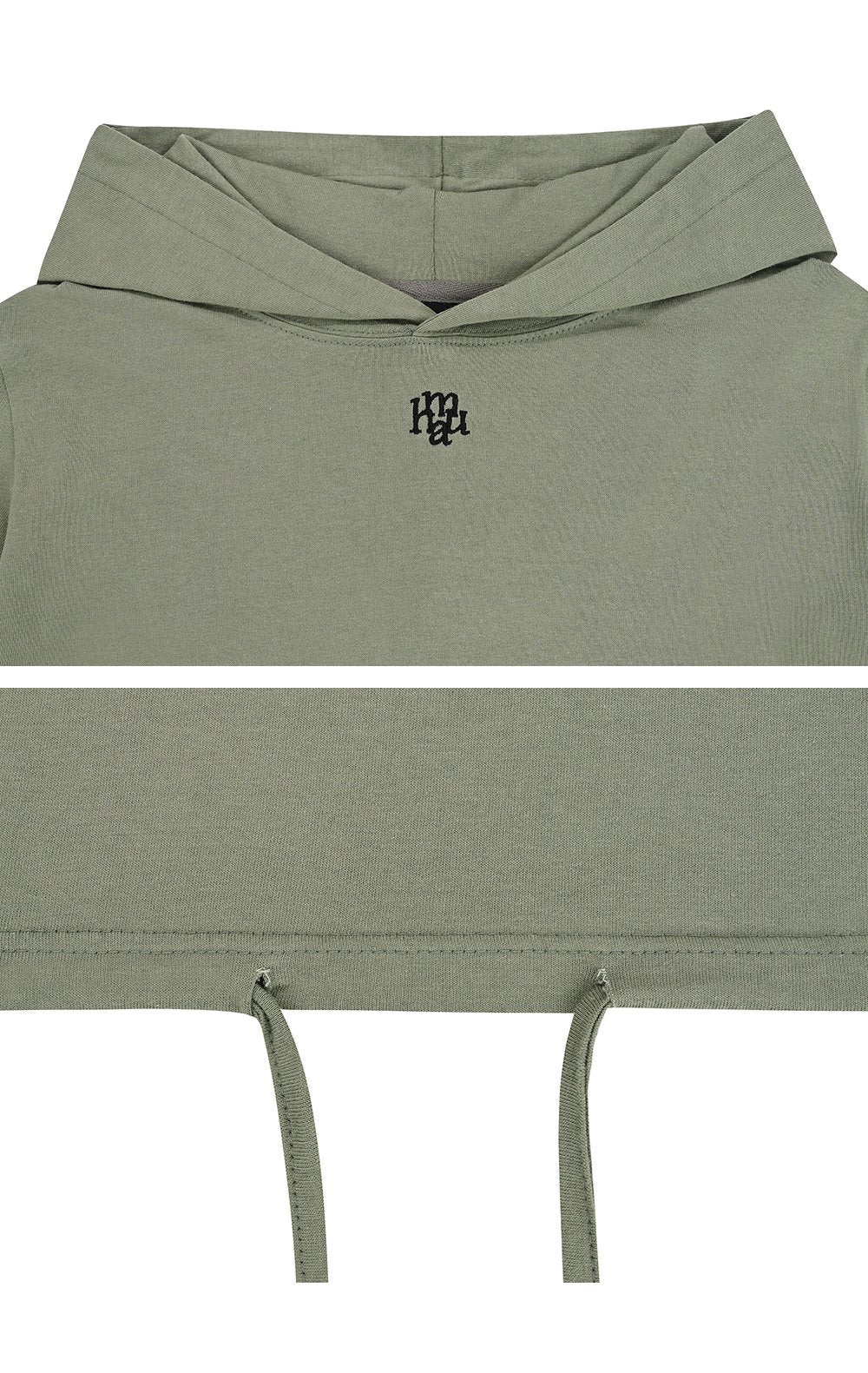 韓國 muahmuah 刺繡LOGO 連帽綁繩 短版 長袖T恤  (現貨+預購)