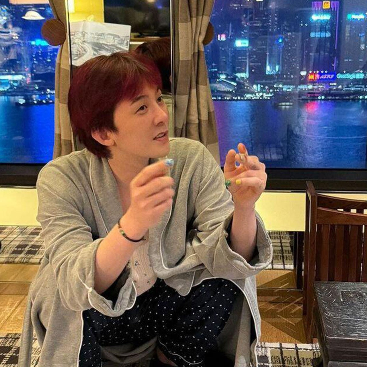 🆕新品上架💖【梨花瑪雅】與巨星同頻G-Dragon權志龍同款天然黑瑪瑙七脈輪串珠手鍊(3尺寸)