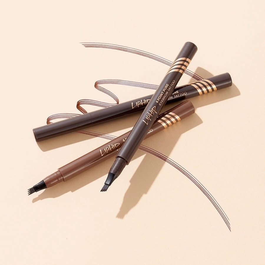 新品上架💖韓國原裝進口LIPHIP暢銷四叉眉筆持久不掉色(2色)(現貨+預購)