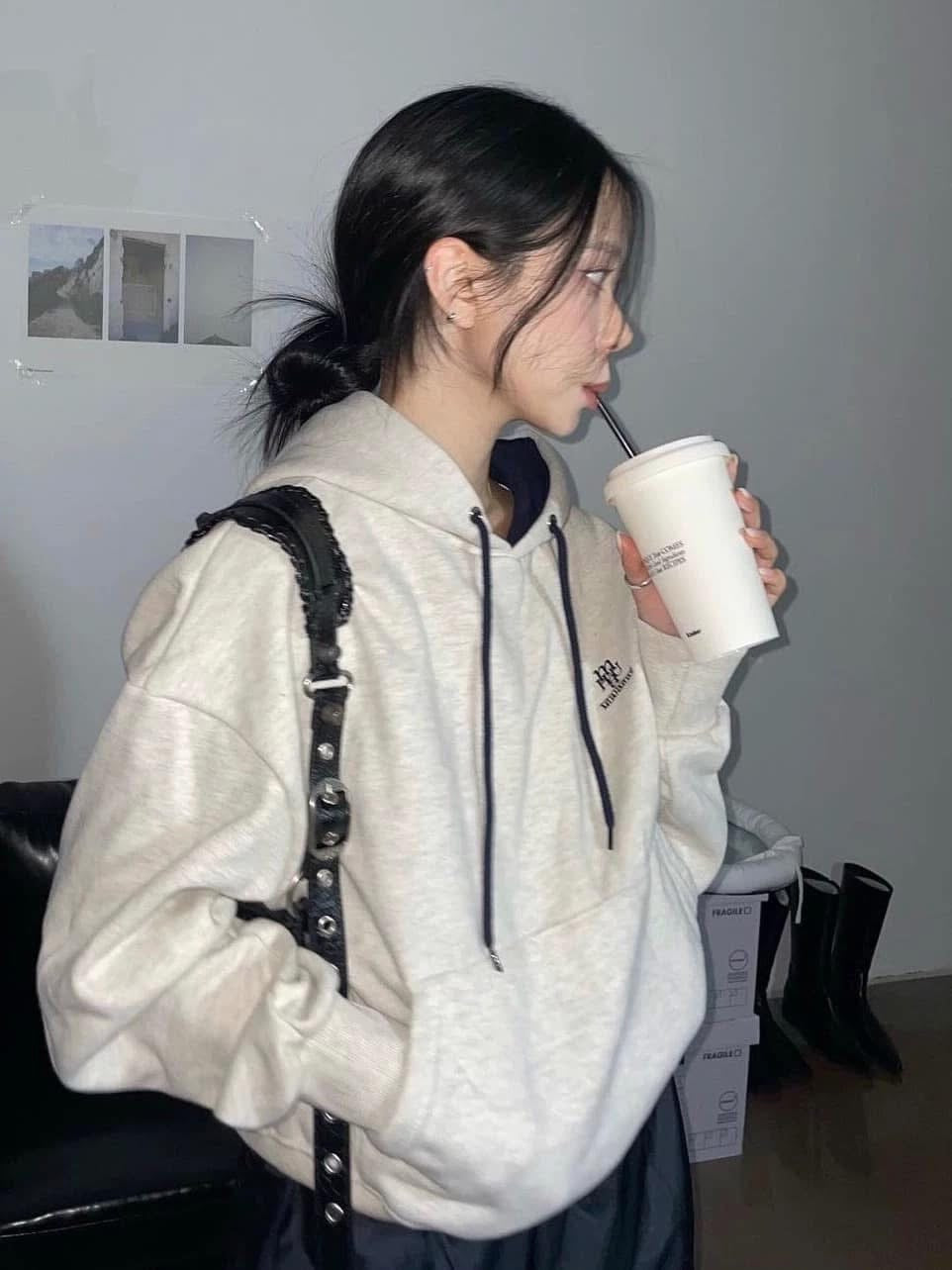 韓國 muahmuah  趙露思同款挺感連帽長袖T恤  (現貨+預購)