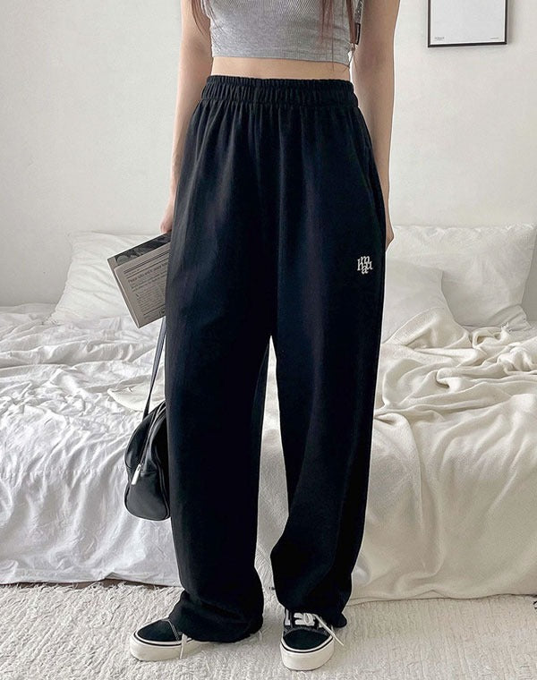 韓國 muahmuah  刺繡LOGO 亮點棉質運動褲  (現貨+預購)