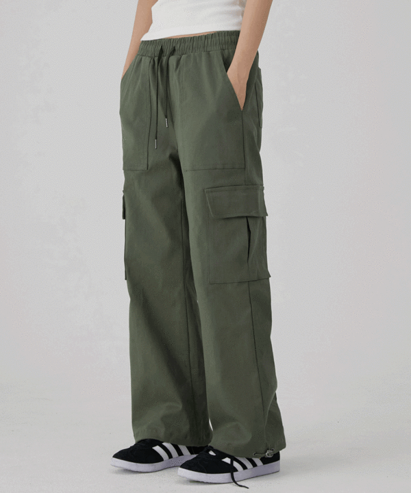 韓國 ACOVER 寬鬆版 大口袋鬆緊帶褲子 {男女可穿}  (現貨+預購)