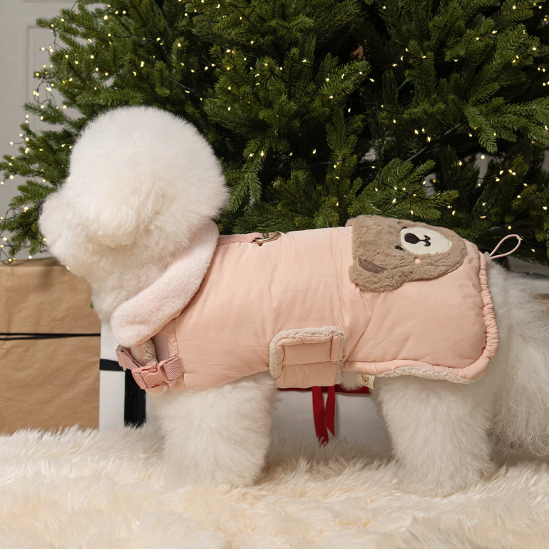 🔥新品上架【梨花娘】🐈⬛BAILEY 【梨花娘】泰迪熊口袋圖案防風鋪棉寵物服飾(4色) 寶貝禮物