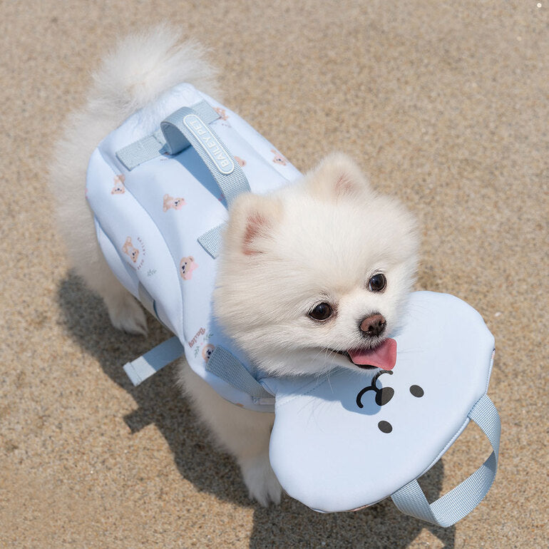 韓國新品上架【梨花娘】🐾BAILEY 🐶夏日馬卡龍色系高浮力清涼透氣寵物漂浮泳衣(3色)