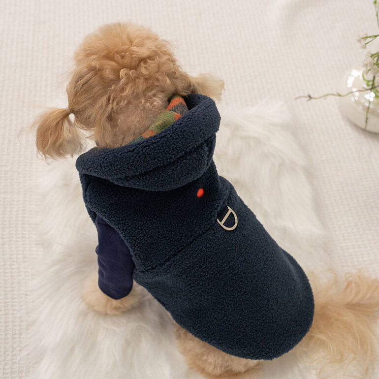 韓國新品上架【梨花娘】🐾BAILEY 🐶秋冬新品 雙面穿搭刺繡logo連帽寵物保暖外套