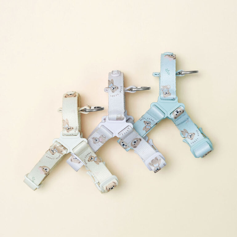 韓國新品上架【梨花娘】🐾BAILEY 🐶秋冬新品 馬卡龍柔軟色系小熊圖案寵物牽繩(3色)