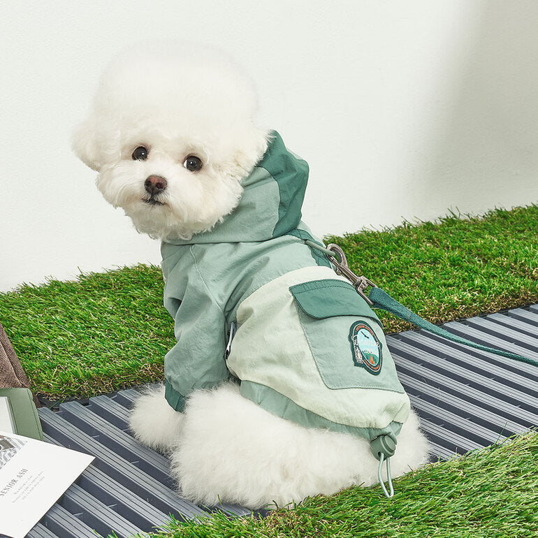 韓國新品上架【梨花娘】🐾BAILEY 🐶秋冬新品 舒適透氣防風防水輕便連帽外出寵物服飾(2色)