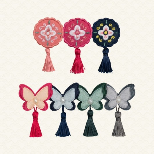 韓國新品上架【梨花娘】🐾BAILEY 🐶高質感韓服頭飾流蘇古典手工寵物髮夾(7色)