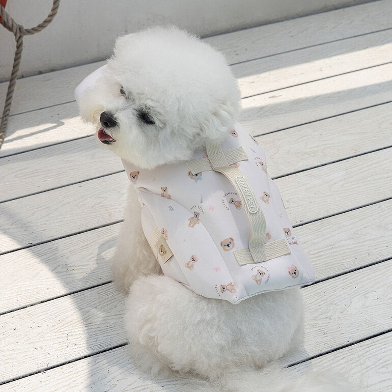 韓國新品上架【梨花娘】🐾BAILEY 🐶夏日馬卡龍色系高浮力清涼透氣寵物漂浮泳衣(3色)