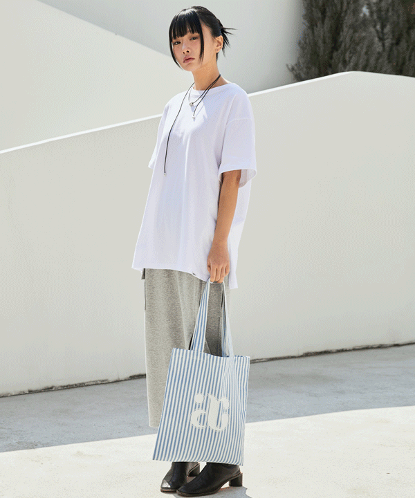 韓國 ACOVER  LOGO 條紋 棉質環保購物袋 (現貨+預購)