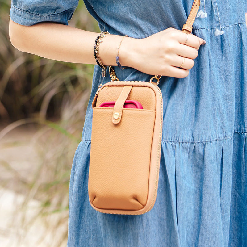 💖新品上架【梨花瑪雅】實拍選品荔枝紋真皮新款手機長皮夾手提斜背包