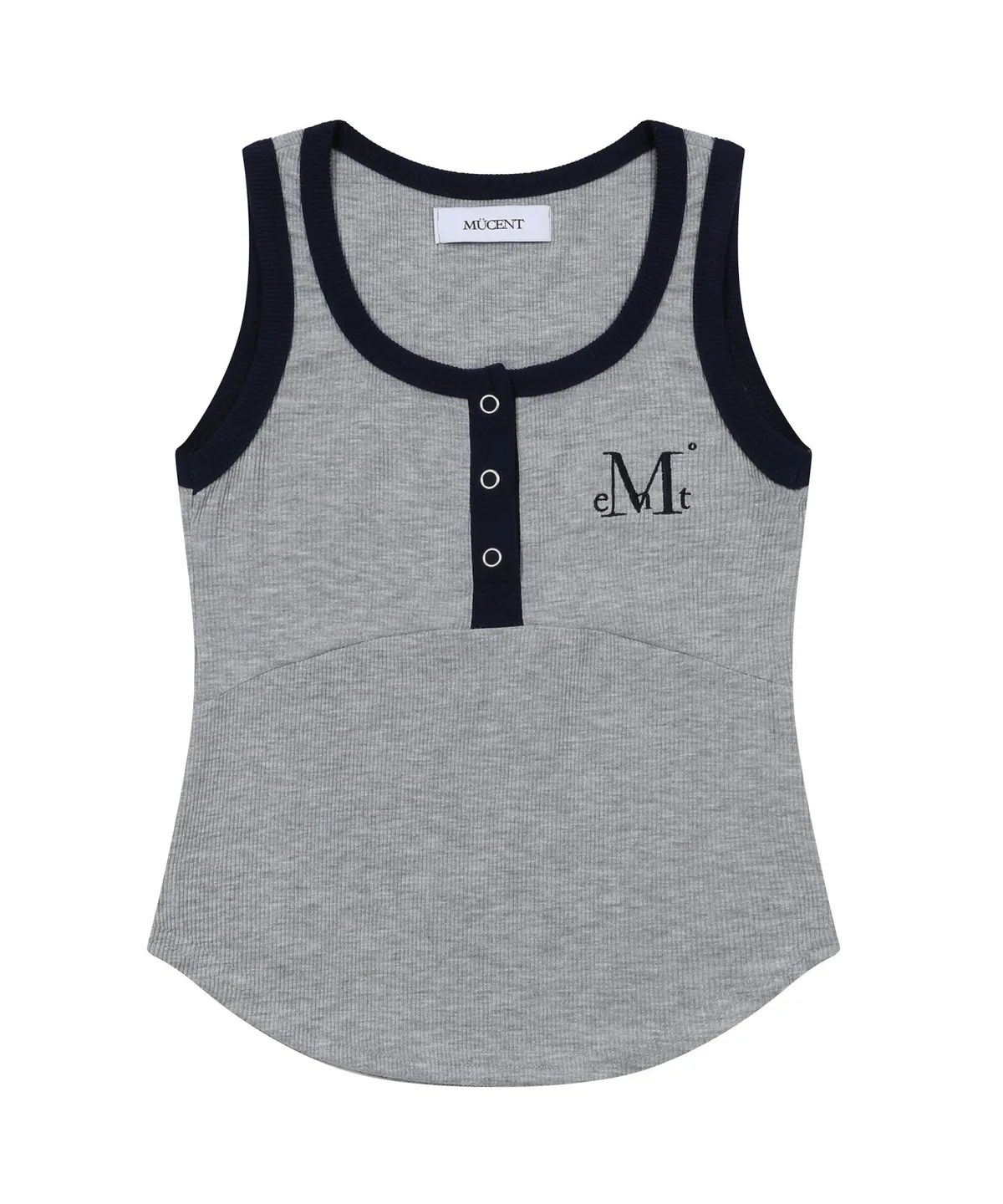🆕新品上架💖【梨花娘】韓國品牌 Muscent 顯瘦親膚撞色鈕釦短版羅紋刺繡LOGO背心(6色)