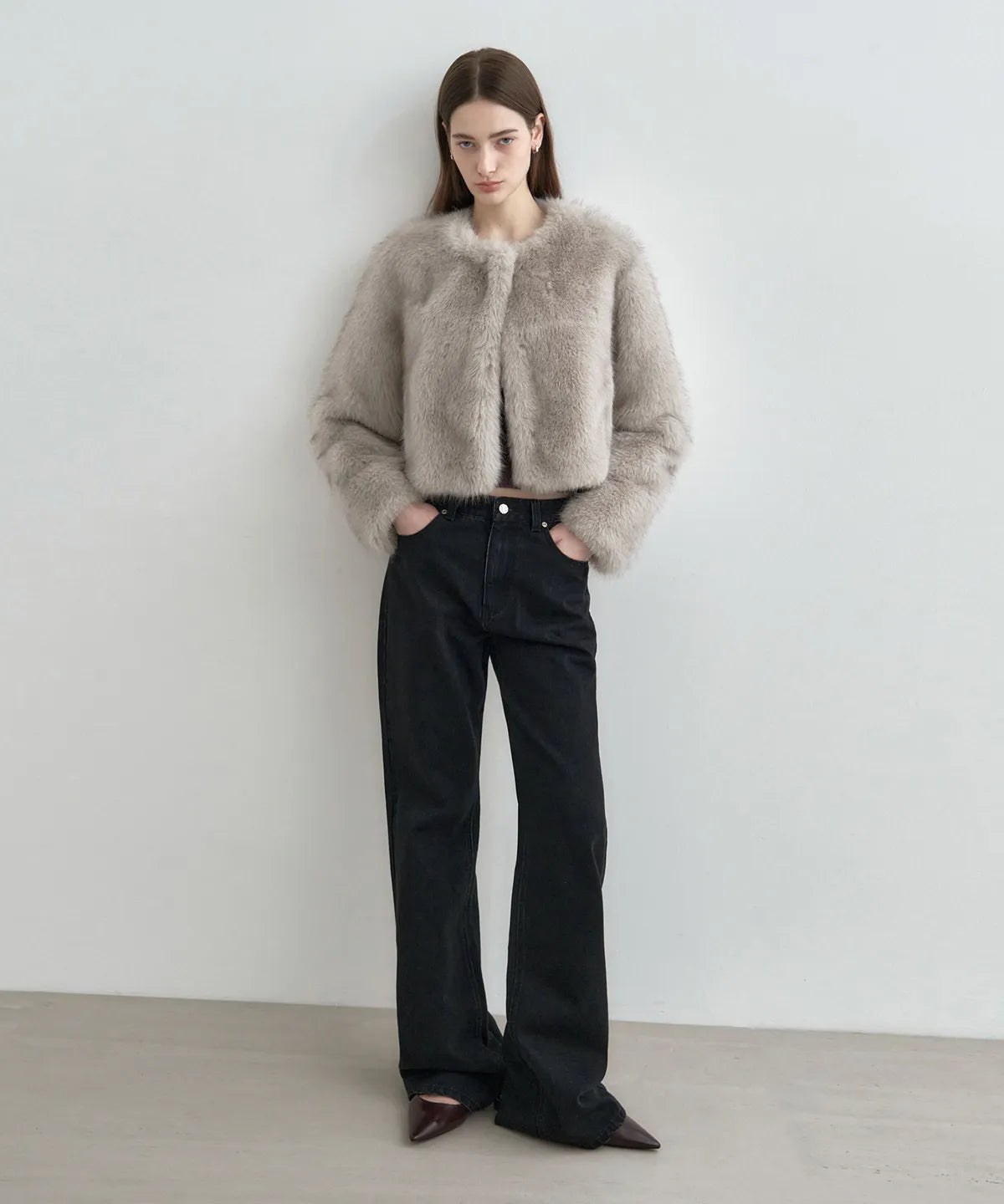 🔥新品上架【梨花娘】🧥秋冬經典 韓國 MONGDOL仿皮草極柔軟短版絨毛外套(2色)