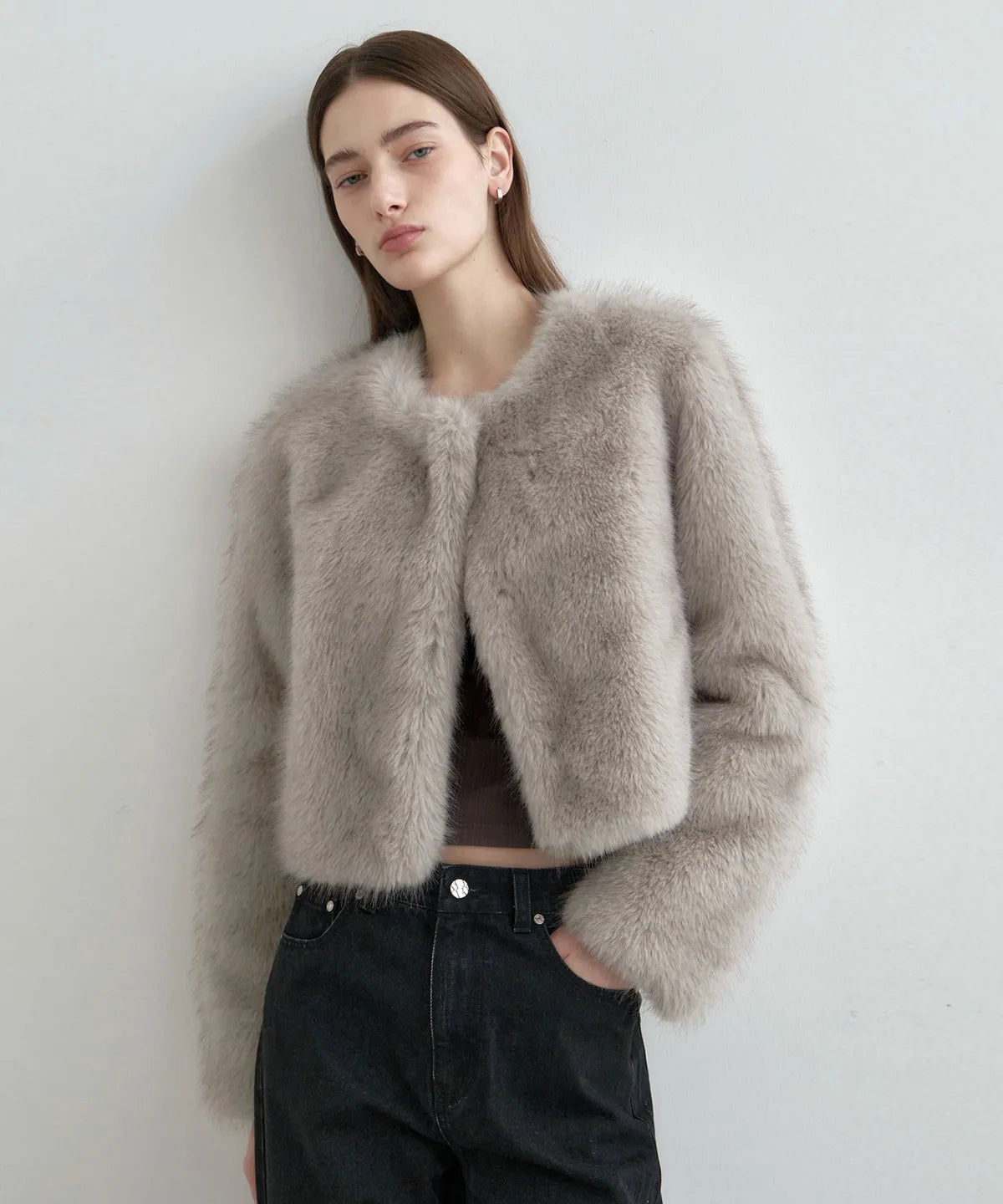 🔥新品上架【梨花娘】🧥秋冬經典 韓國 MONGDOL仿皮草極柔軟短版絨毛外套(2色)