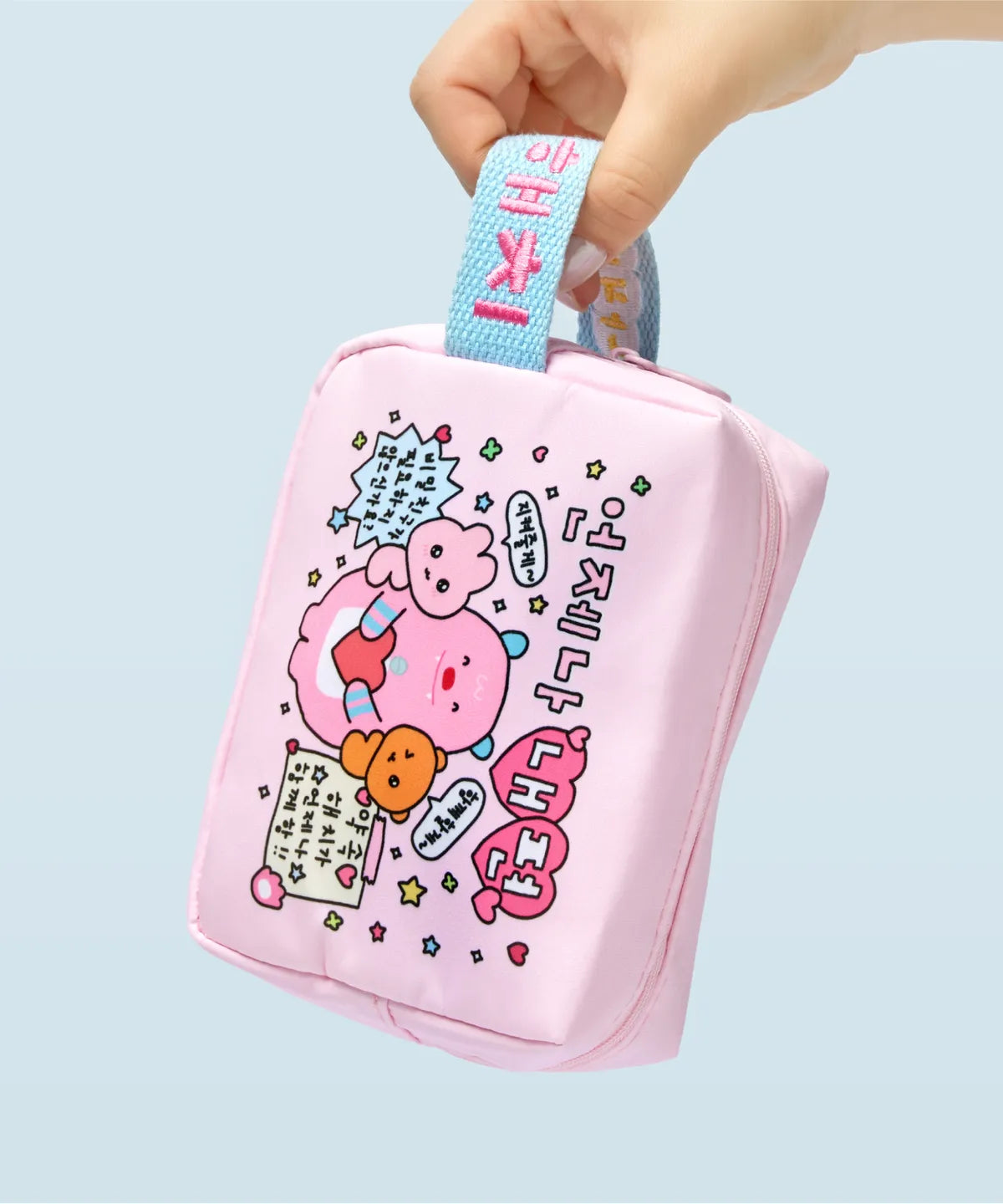 韓國新品上架【梨花娘】首爾限定吉祥物我的秘密朋友해치&Choi Go Sim插畫家聯名手提化妝包(2色)