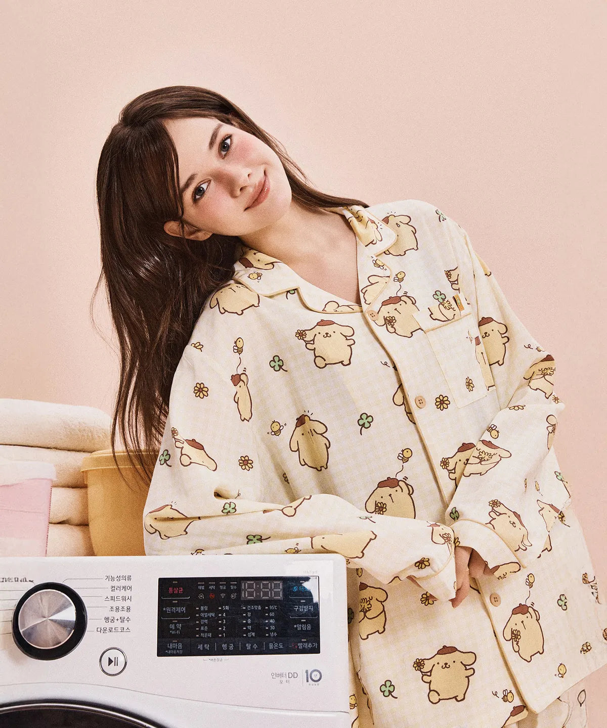 💜新品上架【梨花娘】韓國品牌暢銷TOP.1 SPAO ×三麗鷗布丁狗聯名款春日睡衣家居服