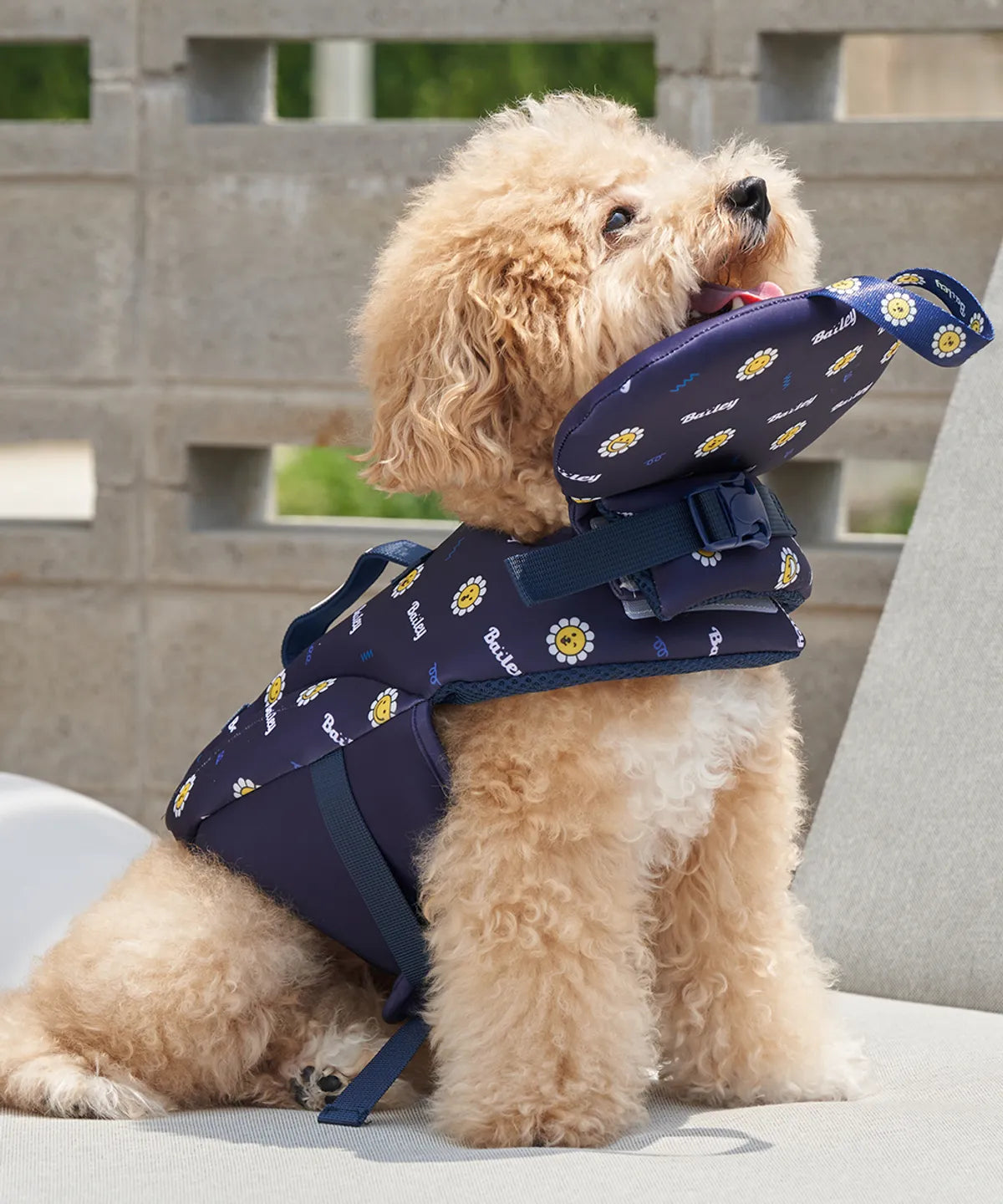 韓國新品上架【梨花娘總代理】🐾BAILEY 🐶夏日高浮力清涼透氣笑臉花朵寵物救生漂浮泳衣(4色)