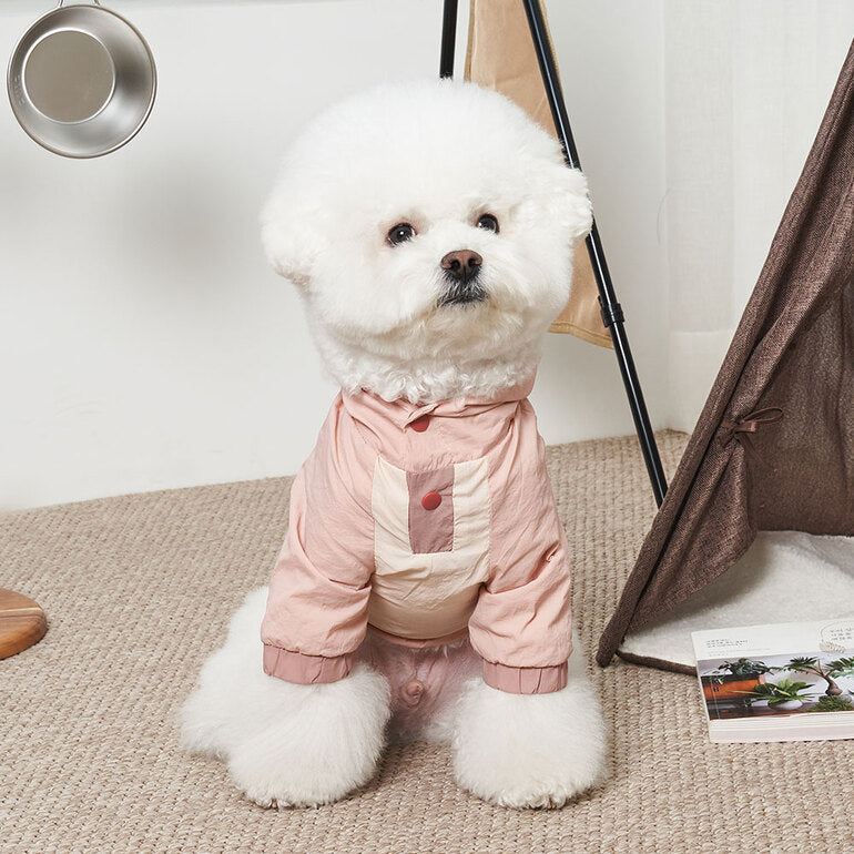 韓國新品上架【梨花娘】🐾BAILEY 🐶秋冬新品 舒適透氣防風防水輕便連帽外出寵物服飾(2色)
