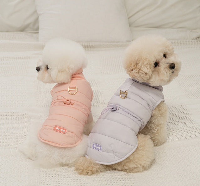 韓國新品上架【梨花娘】🐾BAILEY 🐶秋冬新品 柔軟菌菌拜拜內襯防潑水高領設計保暖寵物服飾(3色)