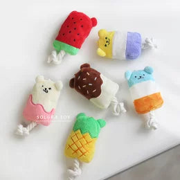 新品上架【梨花娘總代理】🐾日本品牌Solgra 🍧萌萌熊絨毛冰棒發聲玩具🐶(6款)